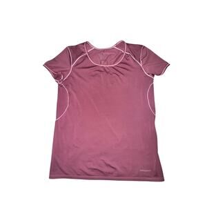 Patagonia Common Threads Short Sleeve Shirt Women's Size M Purple Round Neck